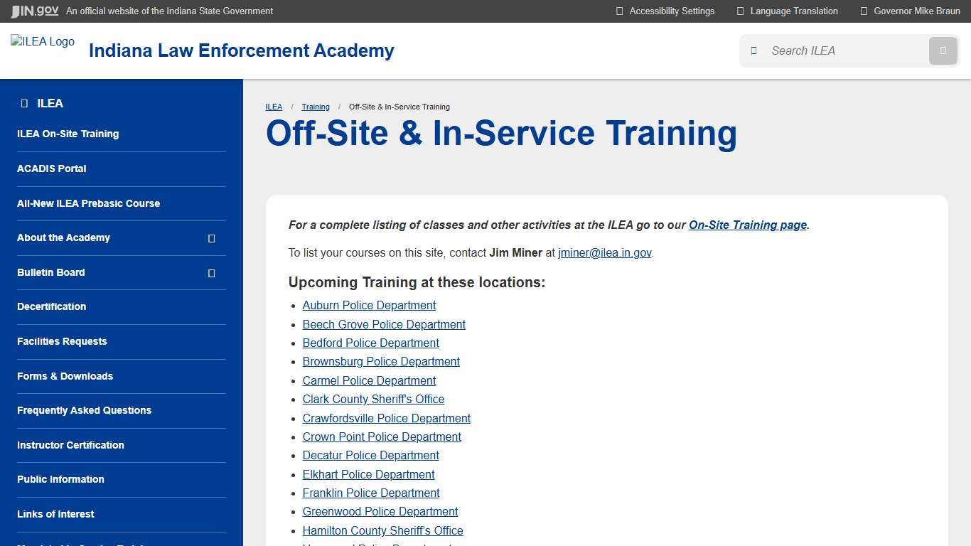 ILEA: Off-Site & In-Service Training